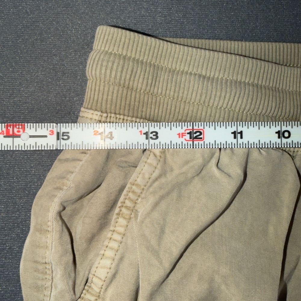 Aerie Women Tan Khaki Cargo Jogger Pants Size S 100% Lyocell Elastic Waist Cuff - Picture 5 of 12
